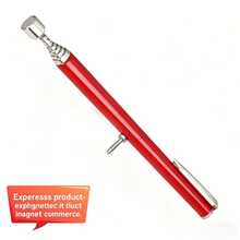 3-In-1 Heavy Duty Extendable Magnetic Pickup Tool, Flexible Magnetic Sweeper, Suitable For Hard-To-Reach Areas, Battery-Free, Ideal For Car And Construction Repair, Metallic Finish Surface, Durable And Sturdy - Red - View 9