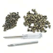 100pcs Punk Rivet Screw Punching Tool, 7 X 10mm, Rust-Resistant Decorative Rivets, Clothing Screw Rivets, DIY Rivets, Screw Rivets, Metal Gothic Spikes, Decorative Rivets, Pointed Rivets, Suitable For Bags, Clothing, Shoes - Cone - View 5
