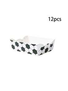 Soccer Theme Birthday Plates, 12pcs Colorful Rectangular Paper Trays, Soccer Party Food Trays And Decorations - Multicolor - View 10