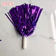 1pc Cheerleading Spirit Plastic Pom Pom With Handle, Team Party Dance Pom Pom, Cheerleading Pom Pom, Cheerleading Supplies - Multicolor - View 10