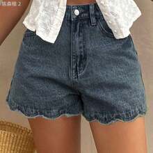 xuehuamaoyi02  Shorts vaqueros sueltos y casuales para mujer, estilo de vacaciones de verano - Blanco - Ver 4