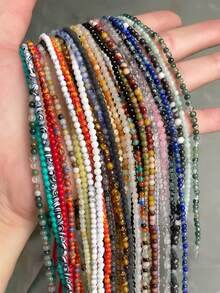 2mm Diy Jewelry Stone Beads Rondelle Natural Round Beads For Jewelry Making Beads Jewelry Making Decorative Beads - Multicolor - View 6