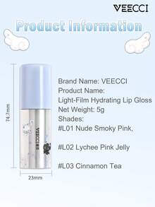 VEECCI Glowing Moisturizing Lip Balm, Long-Lasting Natural Shine, Mirror-Like Glossy Hydration, Watery Highlight Lip Balm, Perfect For Makeup Beginners - #L01 Nude Smoky Pink - View 11