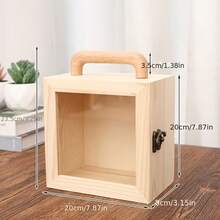 1pc Wooden Storage Box In Different Sizes For Home, Suitable For Decor, Gift For Friends, Transparent Lid Exquisite Creative Storage Box Gift Box - Multicolor - View 9