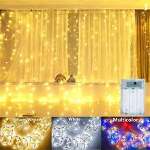 1件 LED 燈簾,尺寸選項:3*1米/3*2米/3*3米/6*3米,仙女燈,電池供電,適用於仙女花園,可用作室內裝飾燈、氛圍燈,完美適用於聖誕節、聖誕裝飾、婚禮、情人節、萬聖節裝飾、聖誕燈、聖誕裝飾 - 電池盒窗簾燈 - 查看 3