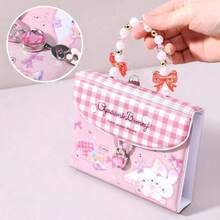 Koleksi Stiker Gaya Jepang Kawaii dengan Sampul Berkilau, Rantai Tangan Manik-Manik, Kunci Hati, Kartun Beruang dan Kucing, Buku Organizer Stiker untuk Scrapbook - Warna - View 4