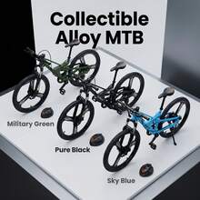 自行車模型裝飾品,創意逼真自行車模型,細節栩栩如生,連動鉸鏈驅動輪,配備逼真變速器與前後避震器。自行車愛好者的絕佳收藏品,聖誕節與生日的完美驚喜禮物。 - 彩色 - 查看 8