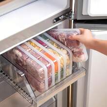 Two New Thickened Refrigerator Storage Boxes With Six Compartments, PP Material, Kitchen Organizing Style, Refrigerator Organizer, For Organizing Ingredients, Green Onions, Meat, And Various Seasonings - Multicolor - View 7