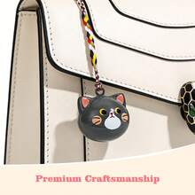 9 Pcs Cute Cat Water Chime Bell Keychain, Cartoon Kitty Mini Musical Bell Charm Pendant, Kawaii Bag Charm, Phone Strap Accessory, Backpack Hanging Ornament, Party Favor Gift - A - View 1