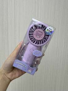 MINISO 正版 Sanrio 手持迷你風扇 1200mAh 強力冷風 [3秒快速冷卻]，冷卻時間長達 4.5 小時，附掛繩，3合1（手持/桌面/旅行），適合旅行、演唱會、露營、化妝的個人風扇 - 紫色 - 查看 8