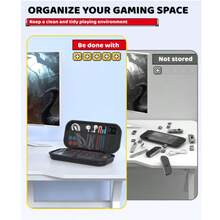 Switch 2/1/OLED/Lite 便攜式收納盒，防水硬殼旅行包，附 10 個遊戲卡槽，纖薄設計，適合背包旅行和公路旅行，配有安全帶和雙拉鍊，黑色 - 查看 4