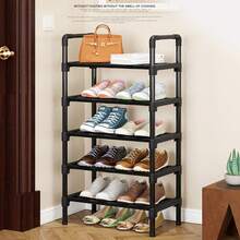 1 Set Fashionable & Elegant Multi-Functional Shoe Rack, Minimalist Multi-Layer Home Shoe Rack, Entryway Furniture, College Dorm Simple Shoe Rack, Space-Saving Shoe Rack, Shoe Cabinet Entryway, Suitable For Storing Various Styles And Sizes Of Shoes, Umbrellas And Bags, Economical & Practical Multi-Functional Shoe Cabinet, Suitable For Home Essential Shoe Rack Storage, Also Suitable For Shoe Store Shoe Rack Storage, Applicable For Autumn Promotion And Christmas Events - Black - View 6