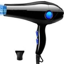 Secador de Pelo Portátil de Viaje de 1000W de Alta Potencia que No Daña el Cabello - Negro - Ver 1