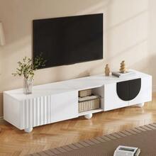 Modern TV Cabinet, TV Stand, TV Panel, Low TV Stand. Unique Design. - White - View 5