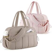 Bolsa de pañales para bebé, bolsas de lona de viaje, bolsa de gimnasio para mujer con equipaje de mano impermeable, bolsas de cabina de aeropuerto, cochecito de mamá, bolsos de maternidad - Amarillo - Ver 2