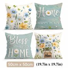 4pcs/1pc Butterfly Floral Pattern Pillow Covers Without Inserts, Single-Sided Printed Pillow Covers, Suitable For Living Room Bedroom Home Decor, All Season Pillow Covers - Multicolor - View 17