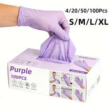 無粉黑色拋棄式丁腈手套，全尺寸 S、M、L、XL 可選，耐用家用清潔手套，適用於廚房、浴室、清潔、食品處理、紋身、美容、染髮、寵物護理、美容院、清潔用品、家用工具等，4/20/50/100入 - 深黑 - 查看 11