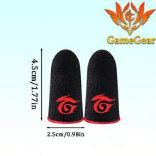 Mobile Game Finger Sleeves, 0.3mm Carbon Fiber, Anti-Sweat Knitted Fabric, Comfortable Finger And Thumb Covers, Suitable For Most Players - Red - View 3
