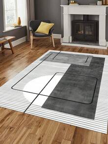 Digitally Printed Non-Slip Washable Runner And Area Rug Living Room Carpet, Modern Design | Modern, Scandinavian, Bohemian And Classic Styles | 100% Polyester - Creamy White - View 2
