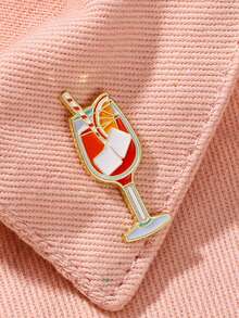 Vacation Style Beverage Brooch Decorative Accessory - Orange - View 3