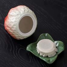 Unique Chinese Style Tea Gift Set - Handmade Strawberry & Longevity Peach Ceramic Canisters, Cute Tea Bottle Suitable For Tea Lovers - Multicolor - View 4