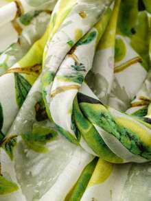 Women's Floral Print Scarf, Casual Versatile, Suitable For Daily Wear - Green - View 7