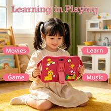 Qetupa 7-Inch Android 14 Kids Tablet With Shockproof Case,4GB RAM + 64GB ROM, 1024*600 IPS Touchscreen, 3500mAh Battery, 2MP + 5MP Dual Cameras, Bluetooth And Wi-Fi Connectivity, Suitable For Early Education, Reading, And Games, Enjoy Entertainment Anywhere; A Holiday Gift For Boys And Girls (Power Adapter Not Included, SIM Card Not Supported). - Red - View 4