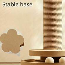 1set Mini Sisal Cat Climbing Post For Claw Care. Built-In Turntable & Teaser Toy Relieves Cat Boredom. Compact, Space-Saving And Scratch-Proof For Furniture. Toy Color & Style Random. - Ginger - View 5