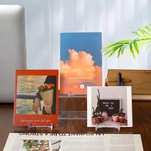 2/4/6/10pcs Adjustable Acrylic Display Stands - Multifunctional Plastic Brackets Suitable For Pictures, Decorative Plates And Electronic Products - Stylish Home Decor, Transparent Adjustable Height Stands For Displaying Pictures|Modern Home Decor|Adjustable Brackets, Badges, Anime - Transparent - View 5