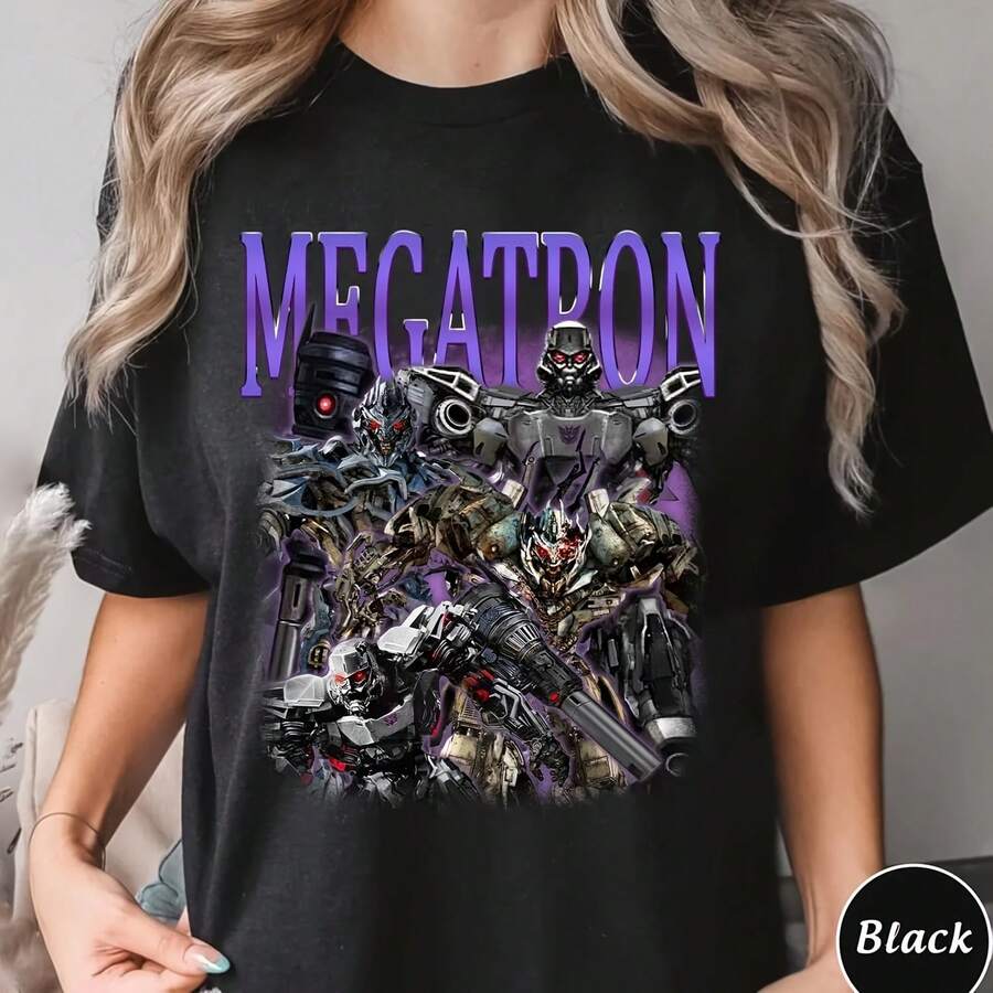 Camiseta de Algodón 100% con Estampado de Prime, , Autobots, Decepticons y , Licenciada por , Verano 2026, Estilo Y2K - Multicolor - Ver 1