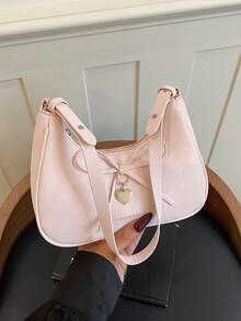 New Bowknot Handbag For Women, Fashionable Versatile Shoulder Underarm Bag - Pink - View 5