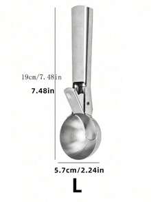 1pc Stainless Steel Ice Cream Scoop, Fruit Spoon, Durable Ball Excavator, Suitable For Watermelon, Cantaloupe, Papaya, Ice Cream And Fruit Scooping, Fruit Ball Spoon And Ice Cream Tool, Ice Cubes, Party, Travel, Outdoor, Wedding, Birthday, Camping, Graduation, Bachelorette Party, Kitchen Tool, Kitchen Essential, - Silver - View 14