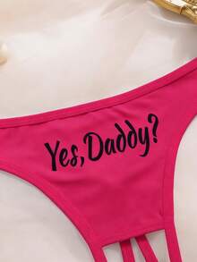 Sexy Funny Crotchless Panties For Women - Hot Pink - View 3