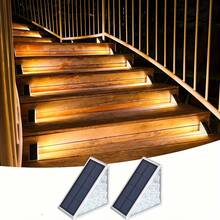 2/6pcs Outdoor Triangular Solar Step Lights, 13 LED IP65 Waterproof Solar Stair & Landscape Lights, Decorative Ambient Lighting For Yard, Villa, Balcony, Garden, Stairs, Street And Other Outdoor Scenes - Multicolor - View 14