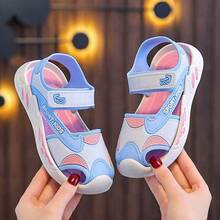 Boys' Breathable Hollow Hook And Loop Casual Soft Bottom Sandals, Summer - Pink - View 3