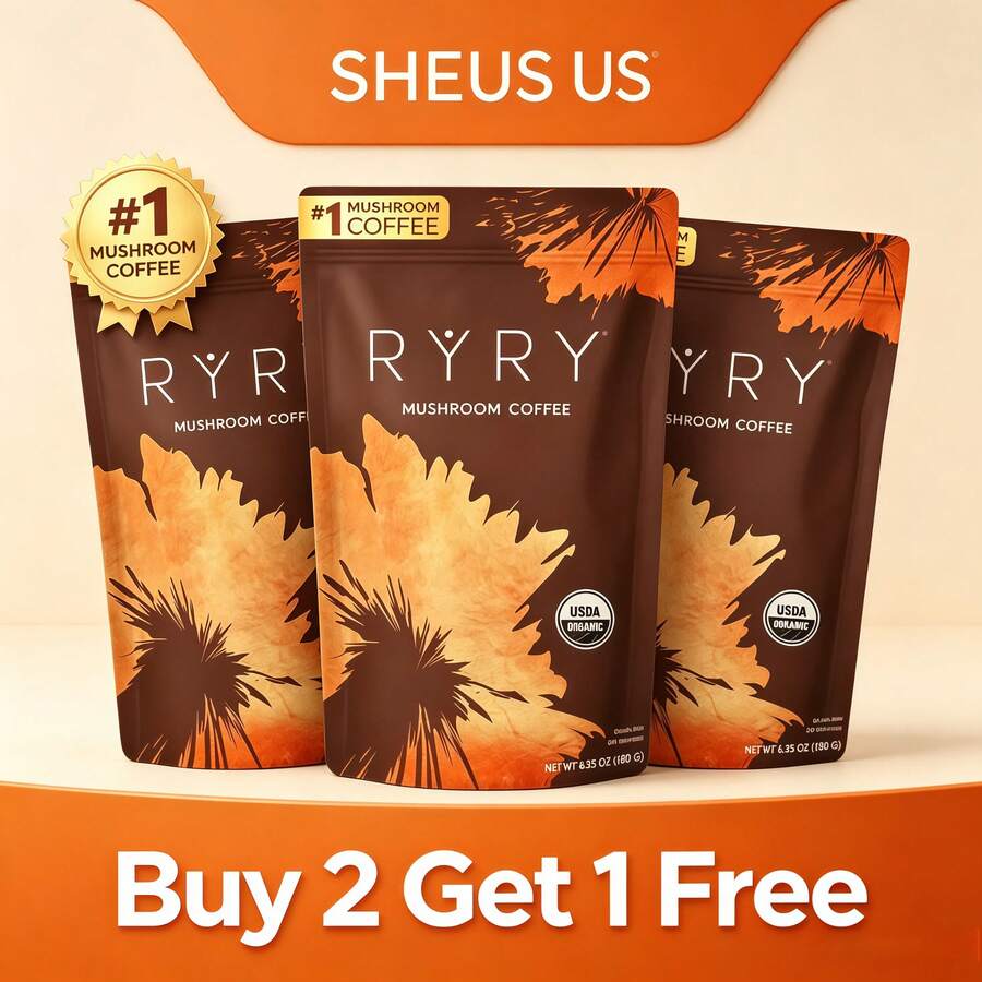 Limited Time Buy 2 Get 1 Free Mushroom Coffee USDA Organic With 6 Adaptogenic Mushrooms And MCT Oil, USA Grown Instant Coffee …For Better Energy, Focus, Digestion, Immunity With Turkey Tail, Shiitake, Lion's Mane - 3 件裝 - 查看 1