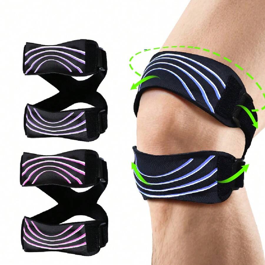 1pc Patellar Tendon Support Strap, Adjustable Knee Brace For Running, Basketball, Tennis, Gym - Multicolor - View 1
