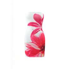 Vestido corto ajustado sin tirantes con estampado floral para mujer, estilo sexy europeo y americano, verano 2026 - Rojo - Ver 5