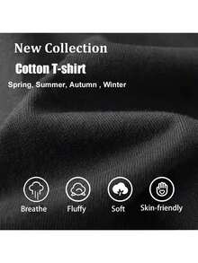 Crew Neck Short Sleeve T-Shirt With Vintage Lip Print And "All The Time" Text, Soft Y2K Aesthetic, Everyday Casual Basic For Women - 黑色 1 - 查看 3