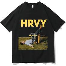 Camiseta HRVY Lie To Me 2026 para Hombre y Mujer, Estilo Harajuku, Cuello Redondo, Informal, de Algodón Puro, con Diseño Gráfico, Regalo, Estética Urbana - Multicolor - Ver 1