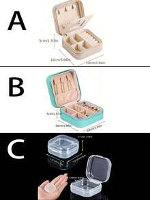 1pc Jewelry Box With Mirror, Travel Zipper Jewelry Box, Portable Home Jewelry Box, Fashion Personalized Leather Mini Jewelry Box, Dust-Proof Compact Jewelry Storage Box, Jewelry Accessories Storage Box, Great Gift For Men And Women - Jewelry Box With Mirror - View 3