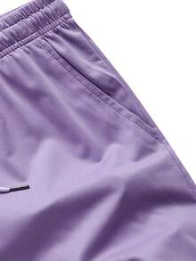 女款夏季戶外純色休閒短褲，百搭運動款 - 紫色 - 查看 5