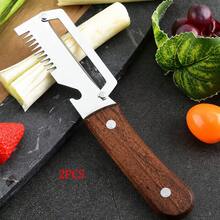 Multi-Function Scallion Slicer, Kitchen Potato Peeler, Vegetable Peeler For Onion, Potato, Asparagus, Winter Melon - White - View 10