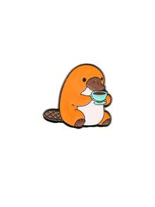 1/5pcs Cartoon Animal Enamel Brooch Platypus Penguin Multiple Styles Metal Pin Decor For Coat Canvas Bag Self-Use Decoration Holiday Gift For Friends Niche Thoughtful Gift - Multicolor - View 13