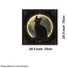 1 buah Taplak Meja Altar Ramalan Tarot Kucing untuk Ilmu Sihir, Astrologi, Pembacaan Tarot, Dekorasi Rumah, Alas Kartu Oracle Poliester - Hitam - View 8