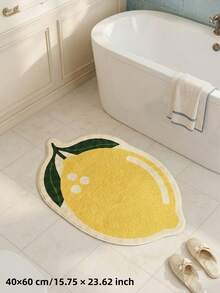 1 pieza Alfombra con forma de limón, Alfombra minimalista y linda, Alfombra para sala de estar, dormitorio, colchón, Alfombra de baño, Alfombra de baño, Alfombra de puerta, Alfombra pequeña, Alfombra, Alfombra de piso, Decoración del hogar, Alfombra pequeña de área, Alfombra exterior, Decoración del hogar, Alfombra de área, Alfombra de dormitorio, Alfombra lavable - Multicolor - Ver 2