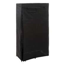 Miroytengo Armario Modular, Mueble Auxiliar de Tela Dormitorio Negro Baldas y Barra 169x88 cm Organización y Almacenamiento con Estructura Metálica, Textil Resistente, Montaje Incluido, Instrucciones y Tornillería. - Negro - Ver 3