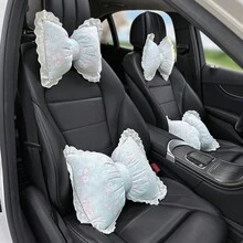 1PCS Lovely Design Car Headrest Pillow. Soft, Supportive, And Eye-Catching, Ideal For Making Your Drive More Comfortable. - 藍色花朵頭枕 - 查看 4