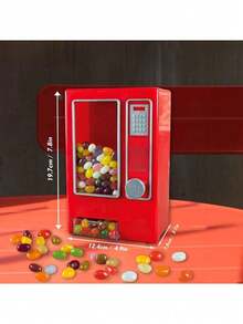 1pc Vintage Mini Candy Vending Machine - Battery-Free Retro Snack Dispenser, Perfect For Selling Chewing Gum, Gummy Candy, Chocolate And Mixed Snacks, Ideal Kitchen Countertop Accessory And Novelty Desktop Decor, No Battery Required, Manual Operation To Dispense Candy - Multicolor - View 2