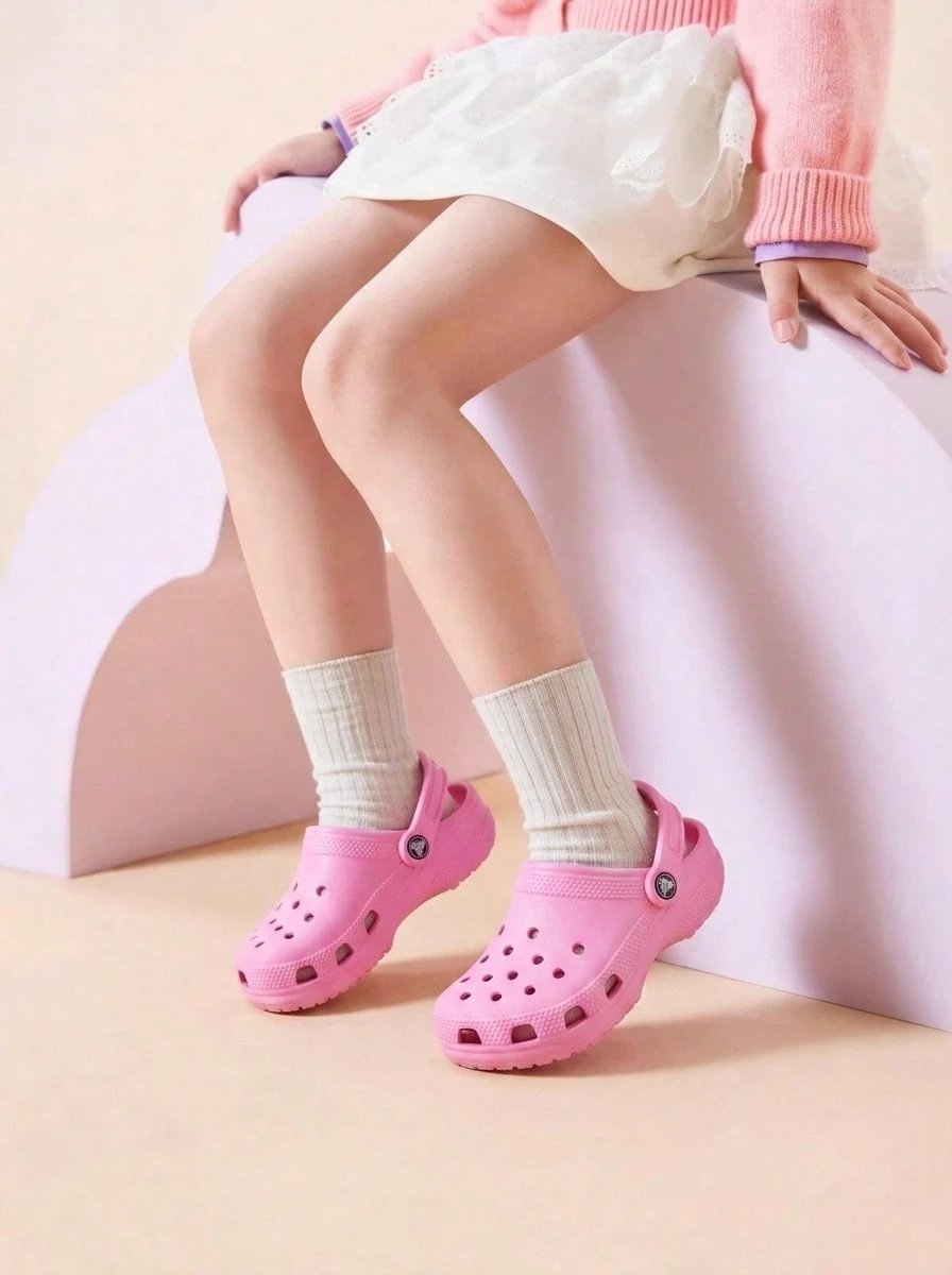 Crocs CLASSIC CLOG Kids' Clogs Lightweight Versatile Comfortable Garden Summer Shopping Pink 206991-6SW - Taffy Pink - View 1